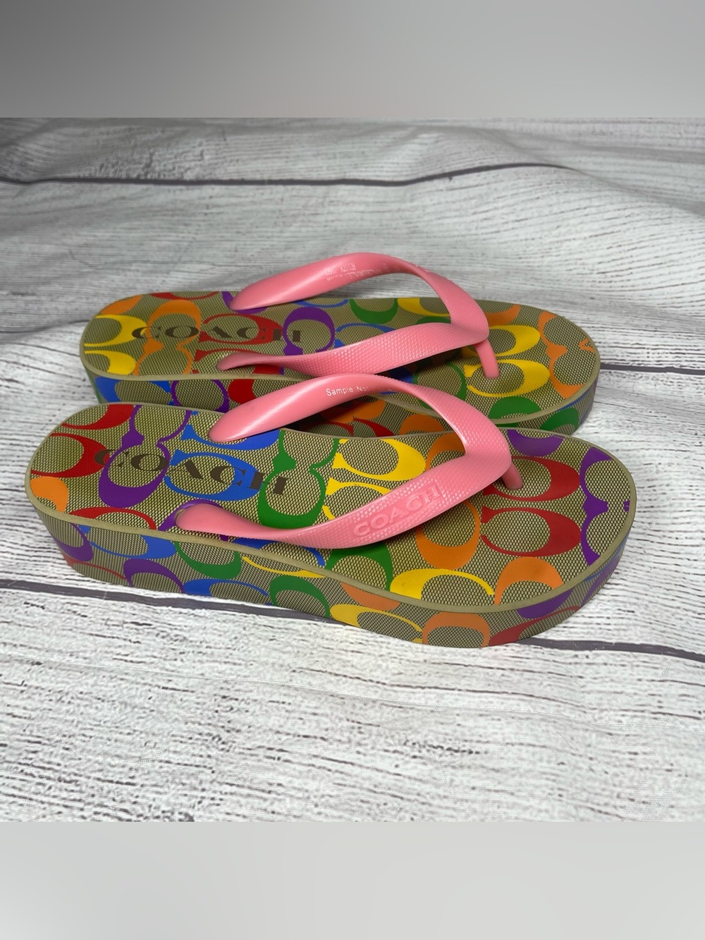 Coach Women’s 6 C8917 Signature Logo Flip Flops Sandals